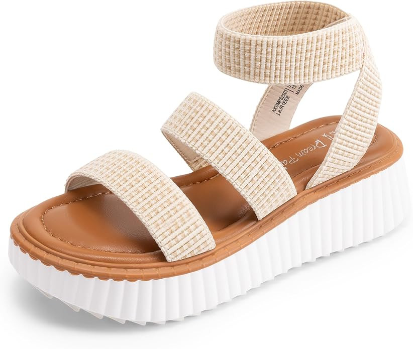 DREAM PAIRS Girls Flatform Wedge Open Toe Platform Summer Sandals with Buckle Ankle Strap for Lit... | Amazon (US)