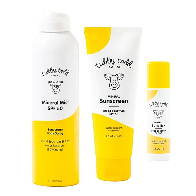 Tubby Todd Face and Body Mineral Protection Sunscreen Kit for Baby, Toddler and Kids - The Sun Bu... | Amazon (US)