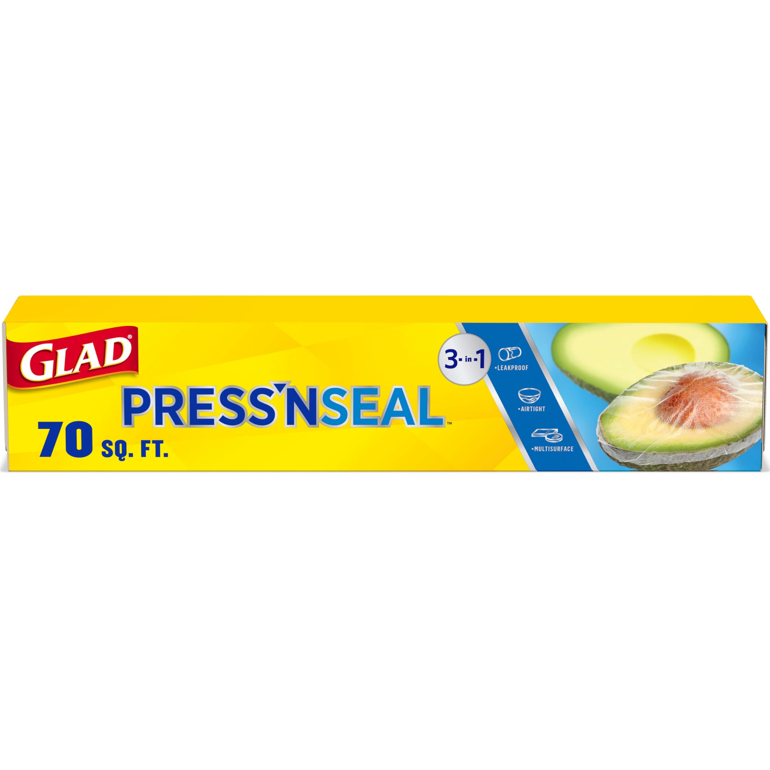 Glad Press'N Seal Plastic Food Wrap, 70 Square Foot Roll (Package May Vary) | Amazon (US)