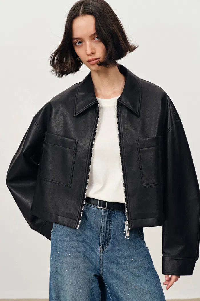 Coddenham Short Jacket in Faux Leather | Fabrique