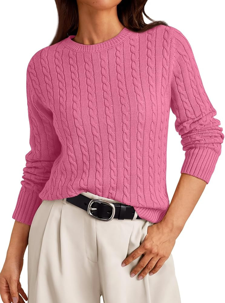 LILLUSORY Womens Lightweight Cable Knit Soft Business Casual Trendy Classic Pullover Sweaters Fal... | Amazon (US)