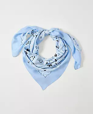 Bandana Print Oversized Silk Scarf | Ann Taylor