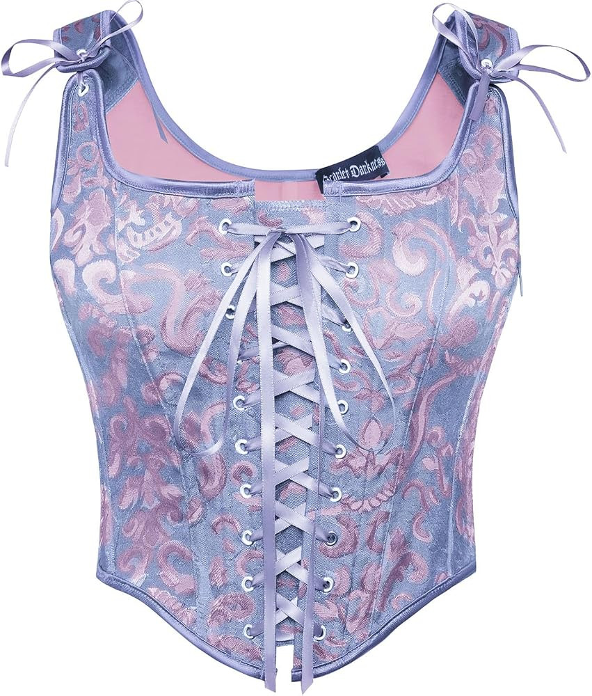 Scarlet Darkness Women Vintage Overbust Renaissance Corset Bustier Bodyshaper Tops | Amazon (US)