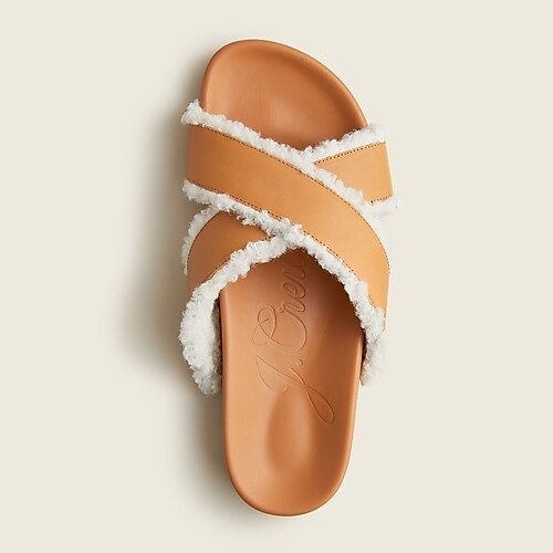 Pacific shearling cross-strap sandals | J.Crew US