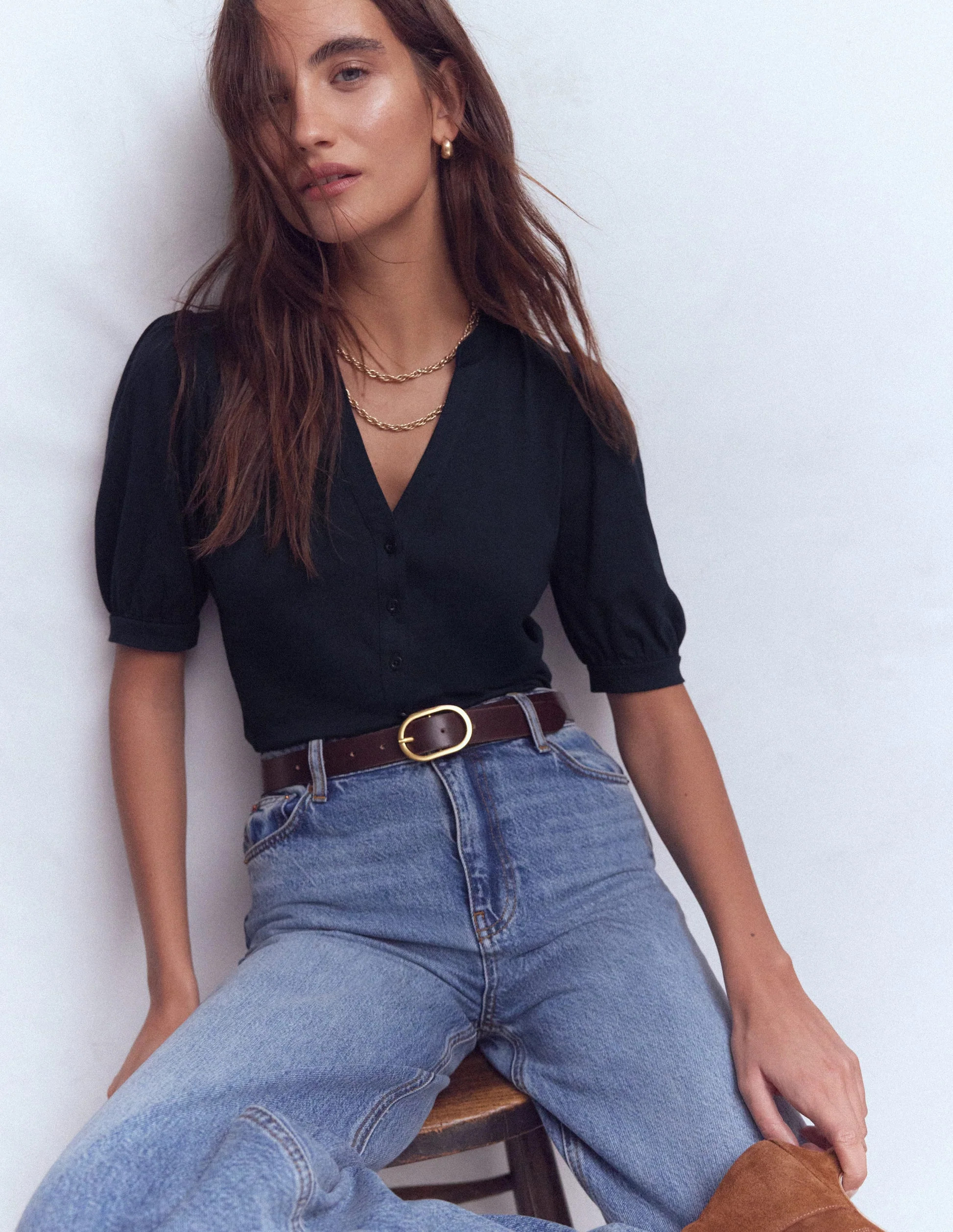 Supersoft Short Sleeve Henley-Navy | Boden (US)