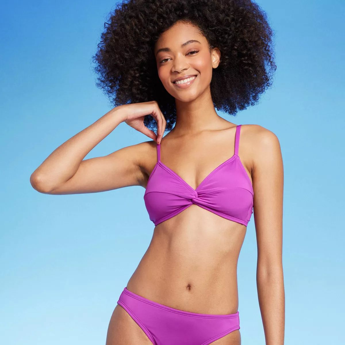 Women's Twist-Front Bikini Top - Shade & Shore™ Purple | Target