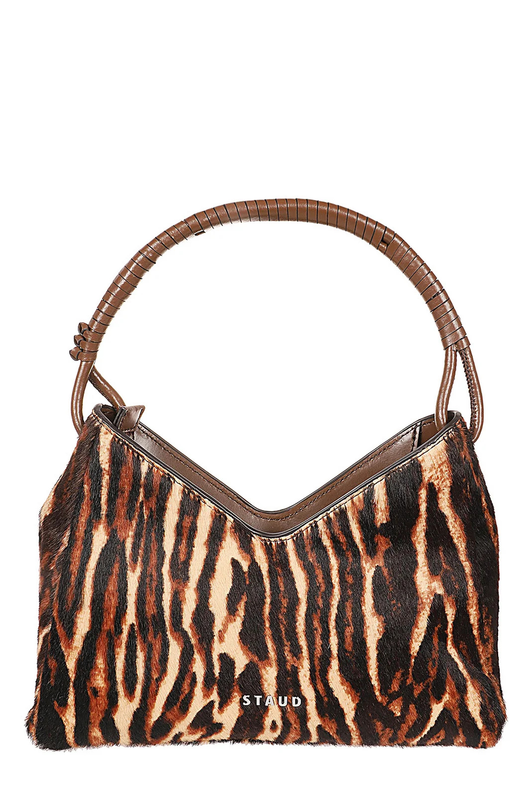 Staud Valerie Leopard Printed Shoulder Bag | Cettire Global