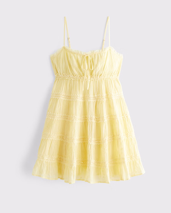 Lace Tie-Front Mini Dress | Abercrombie & Fitch (US)