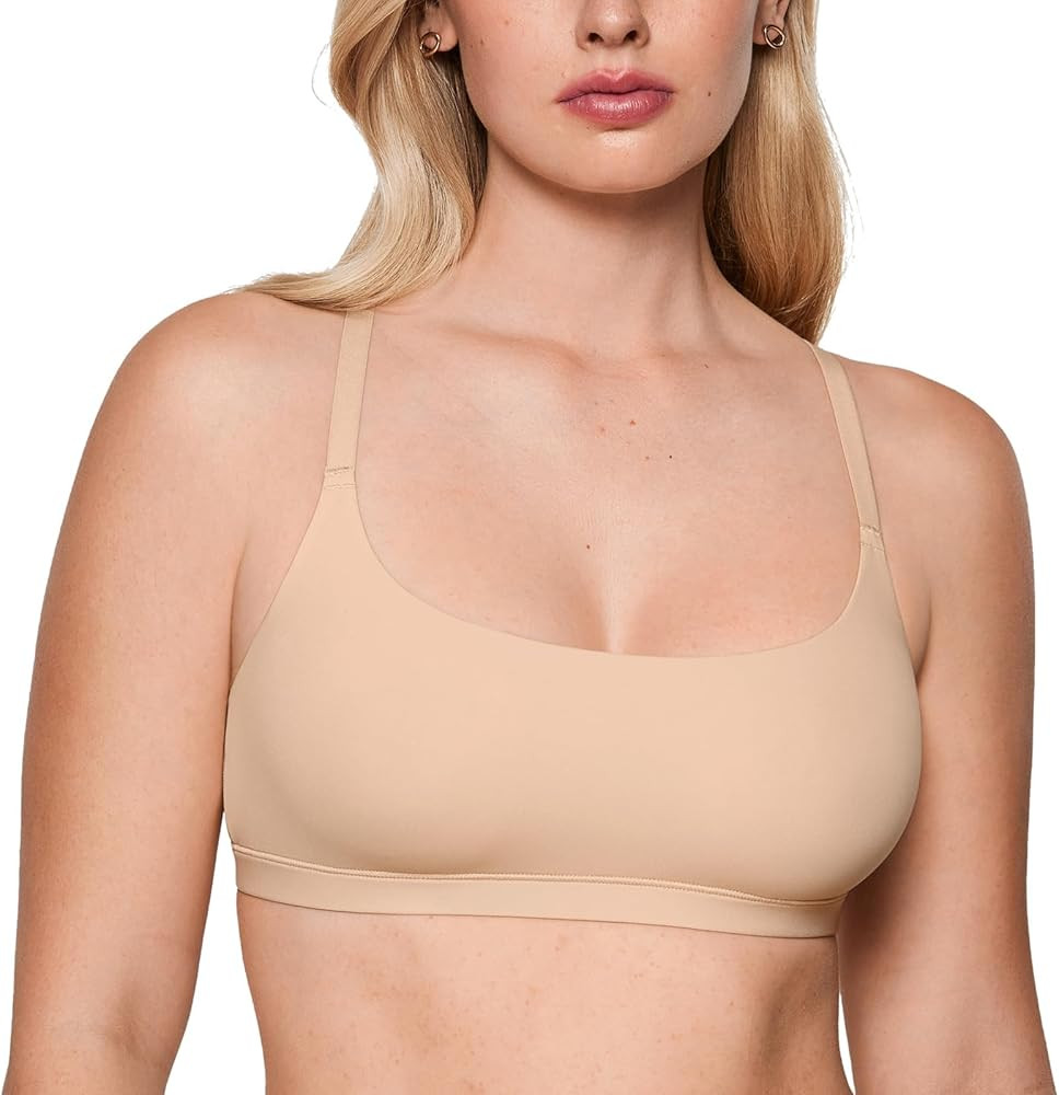 Women's Inbarely Soft Racerback Bralette - Wireless Full Coverage Unlined Sports Bra | Amazon (US)