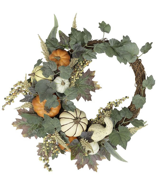 Harvest Asymmetrical Artificial Pumpkin Wreath, Created for Macy's | Macys (US)