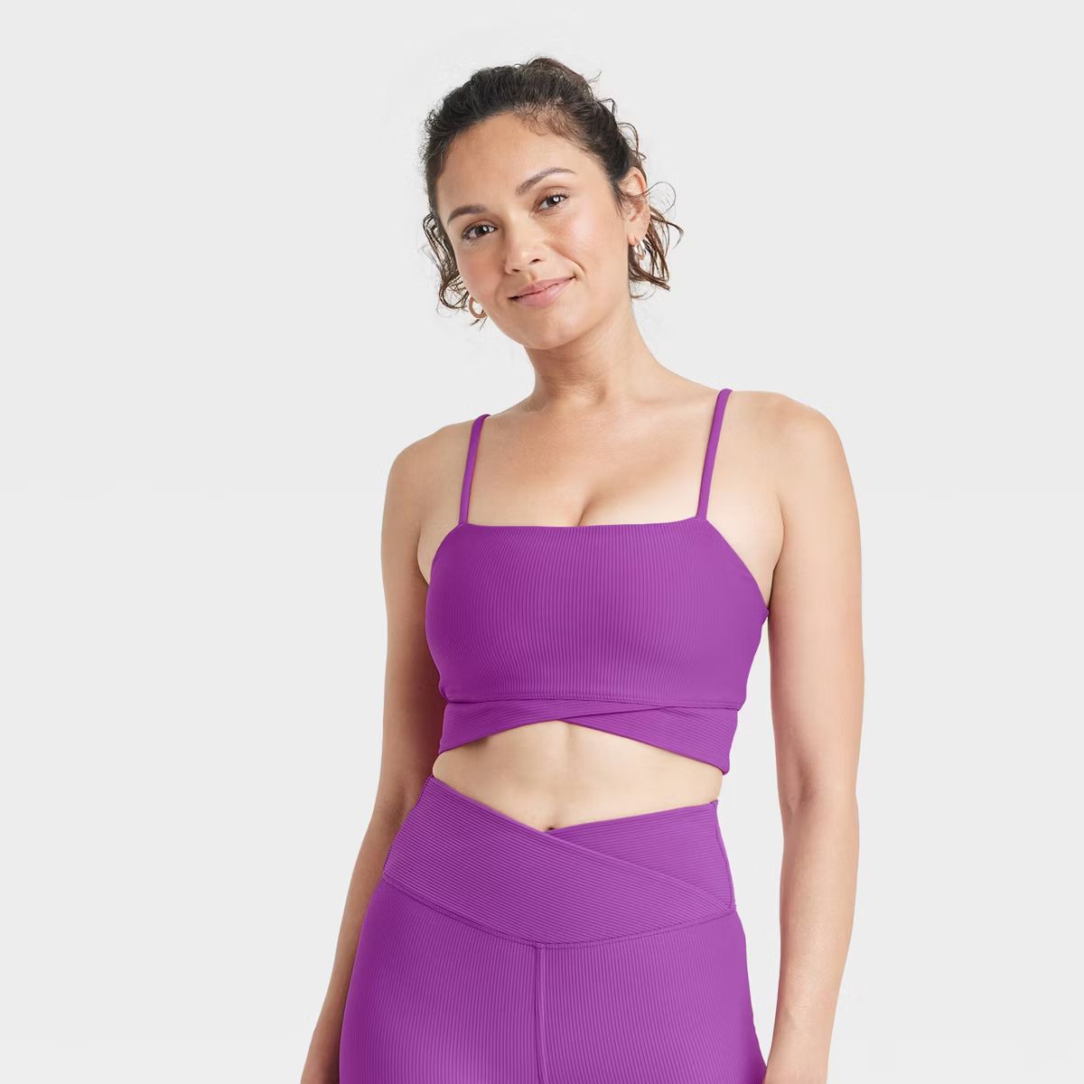 Women's Light Support Ribbed Sports Bra - All In Motion™ | Target