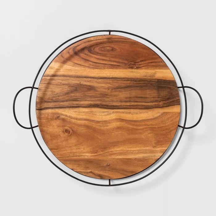 Wood and Metal Tray - Hearth & Hand™ with Magnolia | Target