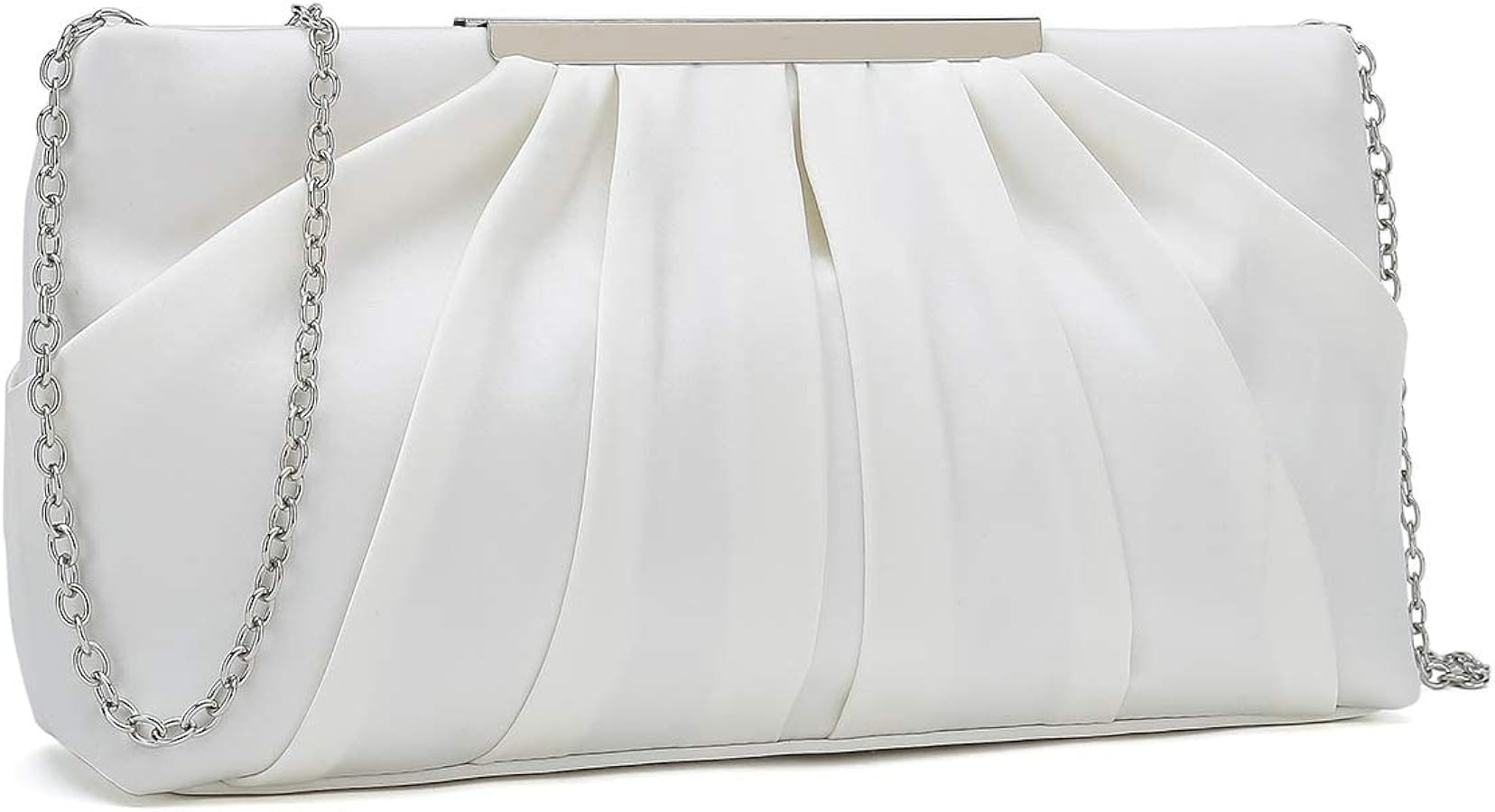 CHARMING TAILOR Clutch Evening Bag Elegant Pleated Satin Formal Handbag Simple Classy Purse for W... | Amazon (US)