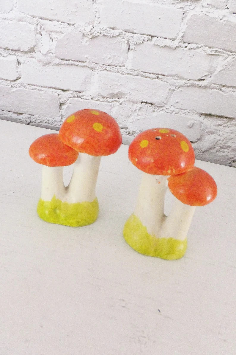 Retro Mushroom Salt Pepper Shakers Mid Century Japan 1960's Woodland Kitsch Kitchen Mini Shroom 1... | Etsy (US)