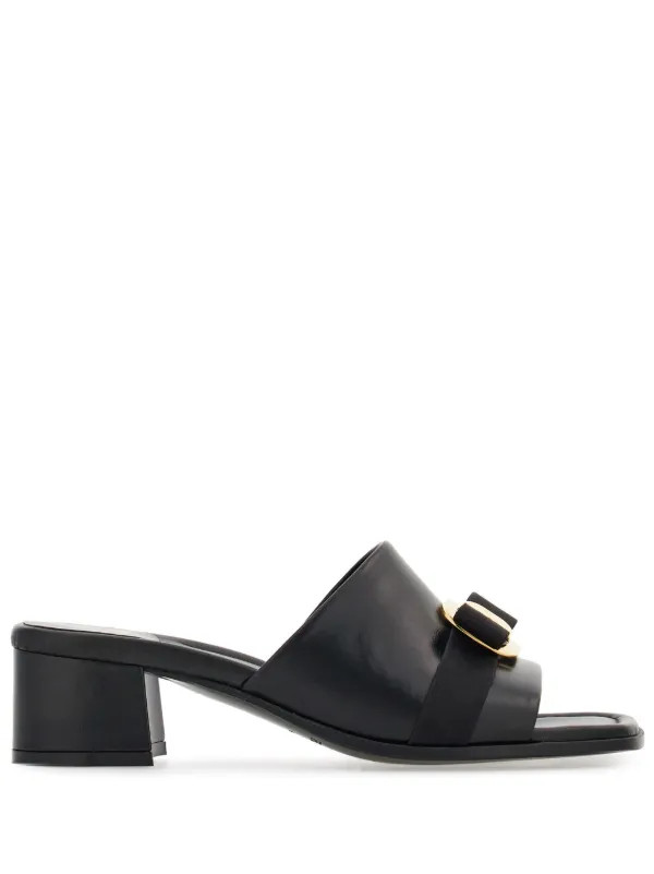 Ferragamo New Vara 40mm Mules | Black | FARFETCH | Farfetch Global