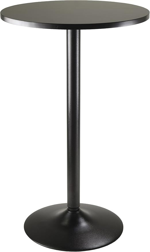 Winsome Obsidian Pub Table Round Black Mdf Top with Black Leg And Base - 23.7-Inch Top, 39.76-Inc... | Amazon (US)
