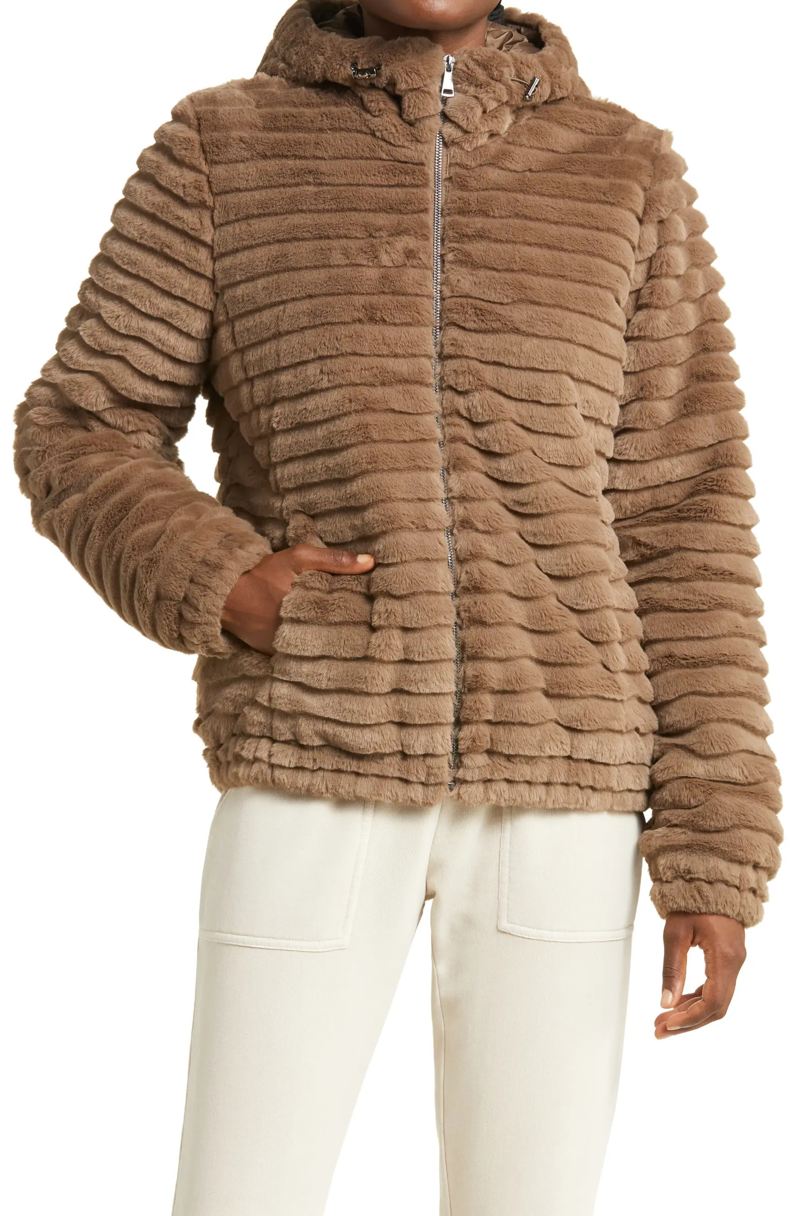Corded Faux Fur Jacket | Nordstrom