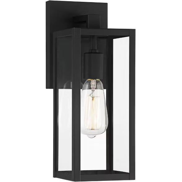 John Timberland Contemporary Outdoor Wall Light Fixture Mystic Black 14 1/8" Clear Glass Panel Ex... | Target
