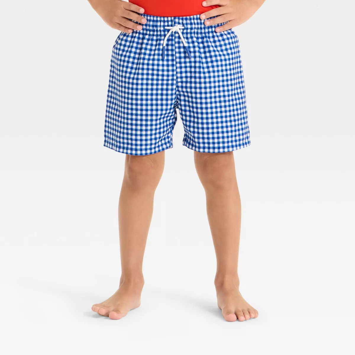Toddler Boys' Gingham Trunk - Cat & Jack™ Blue | Target