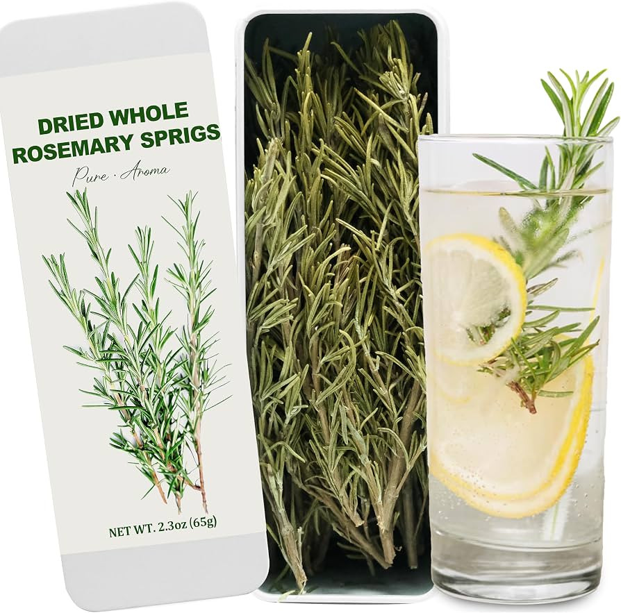 25-30 PCS Naturally Dried Whole Rosemary Sprigs, 2.3oz Rosemary Sprigs Spices, 7-8" RosemaryStems... | Amazon (US)