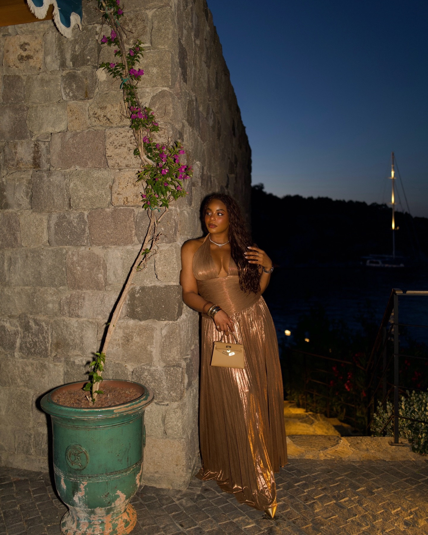 Bronze looks better at sunset✨ summer is calling and it wants you to wear this gorgeous metallic bronze dress for your next event! Love how flattering this maxi dress is. Perfect wedding guest dress options for black tie! .. For more links to wedding guest dress summer, prime day deals, summer dresses, business casual workwear, country concert, bathing suits, bathroom decor, follow me on LTK! ✨

#LTKsummer #LTKdresses #LTKwedding