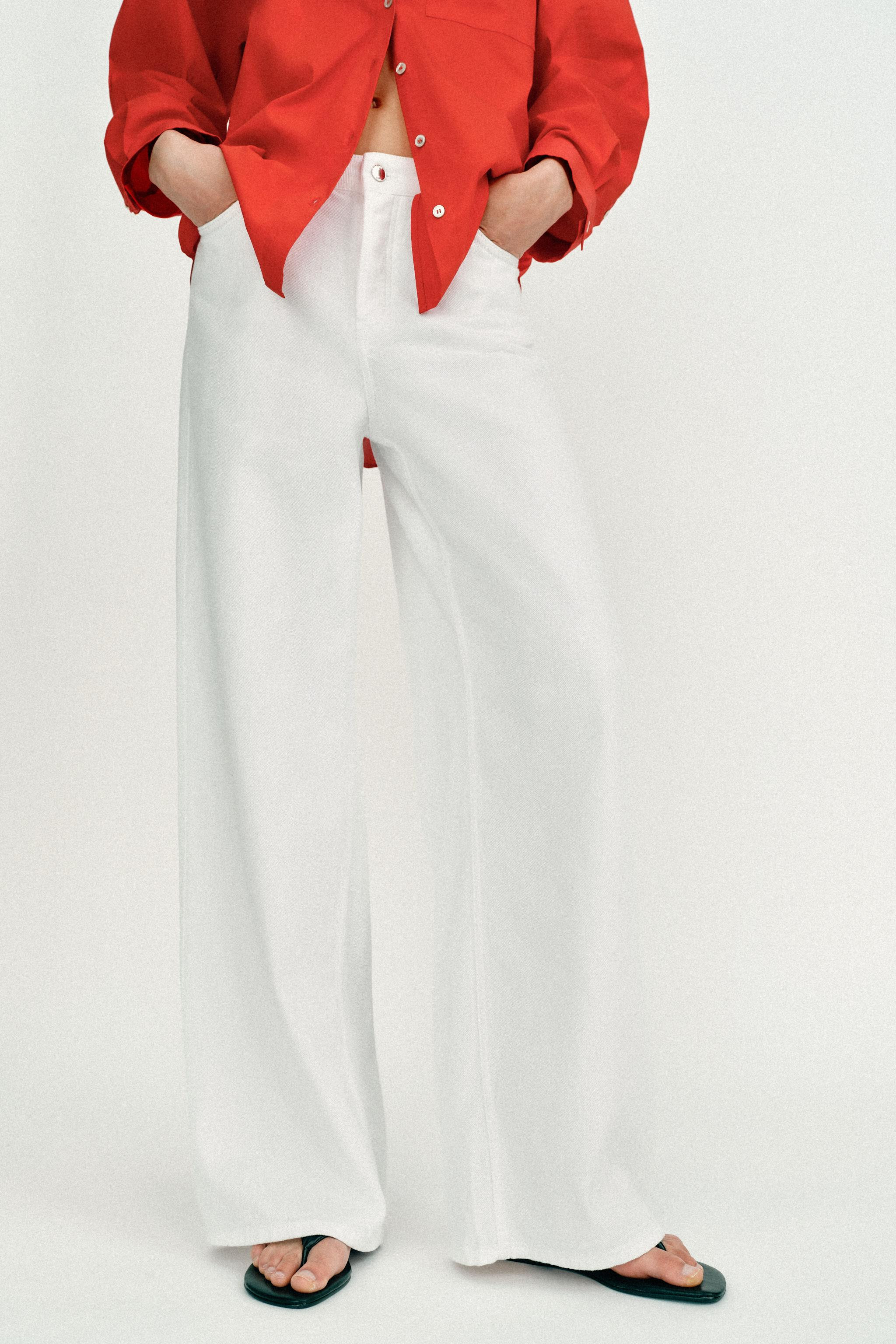 Z1975 LOOSE WIDE-LEG MID-WAIST JEANS | Zara UK