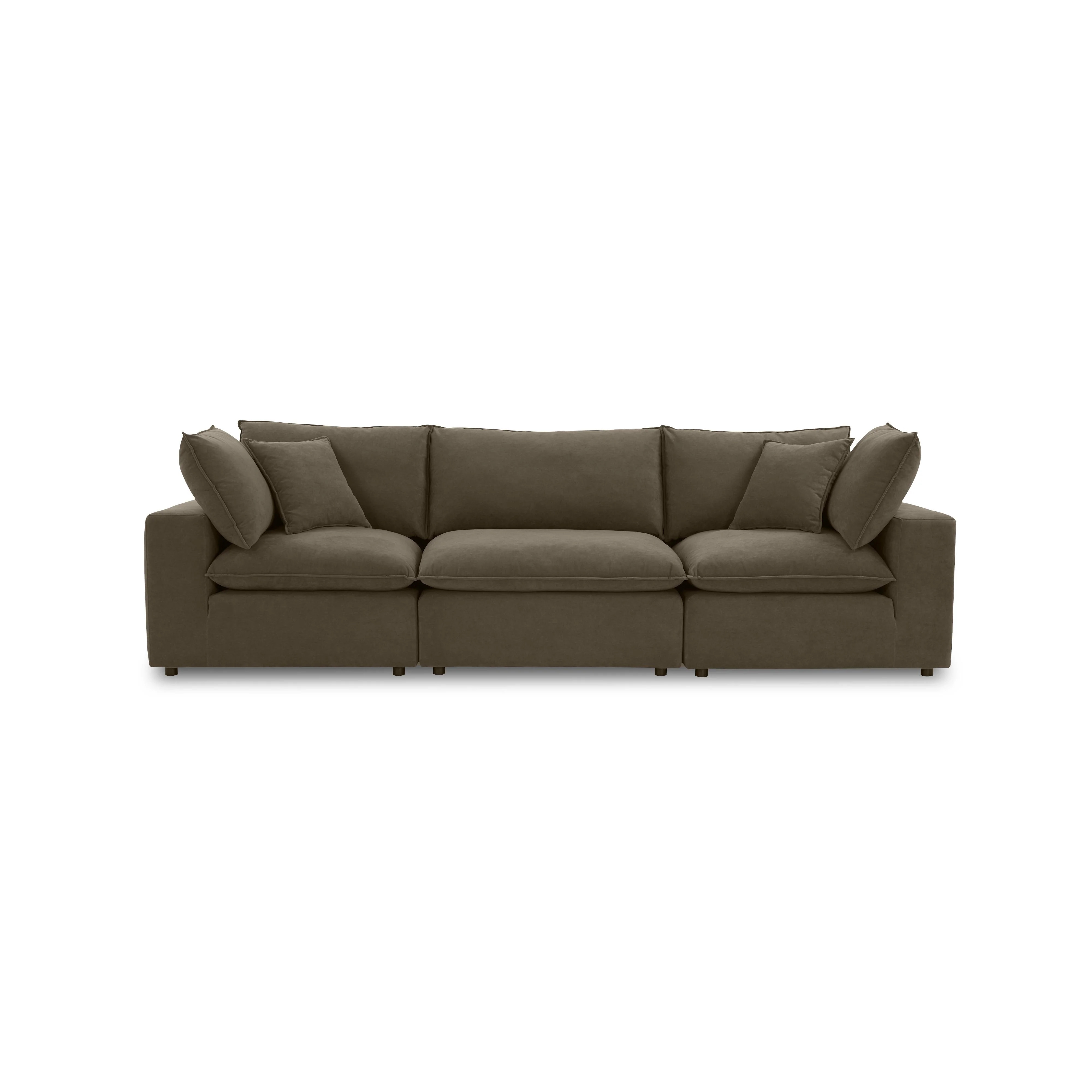 Cali Chocolate Brown Performance Velvet Modular Sofa | TOV Furniture