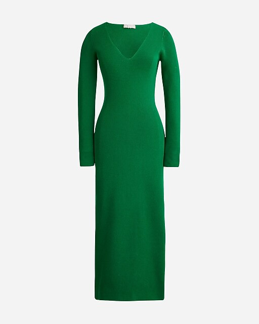Long-sleeve V-neck ribbed sweater-dress | J. Crew US