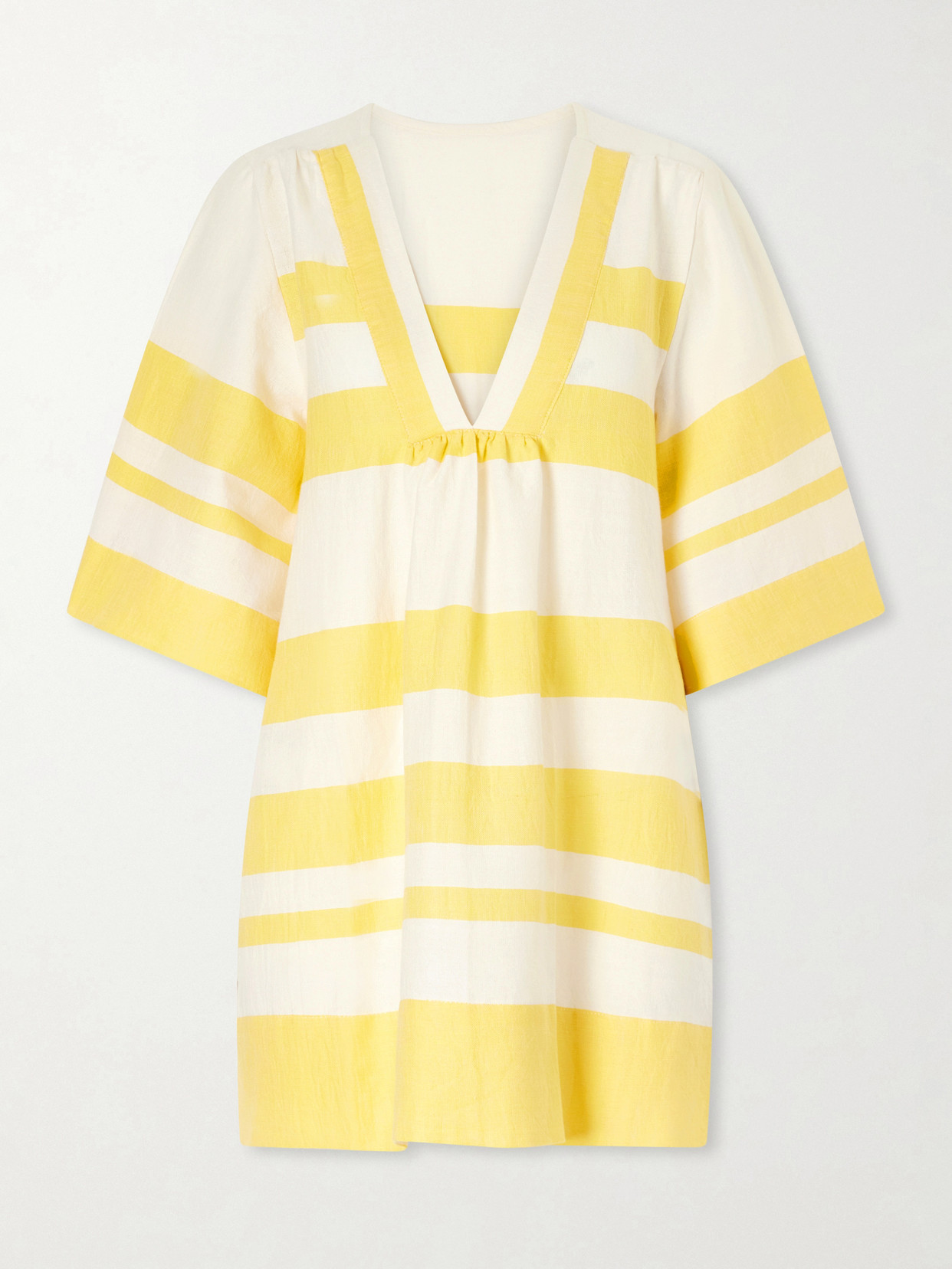 lemlem - Belkis Striped Cotton Kaftan - Yellow | NET-A-PORTER (US)