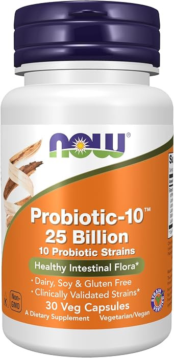 NOW Foods Supplements, Probiotic-10™, 25 Billion, with 10 Probiotic Strains, Dairy, Soy and Glu... | Amazon (US)