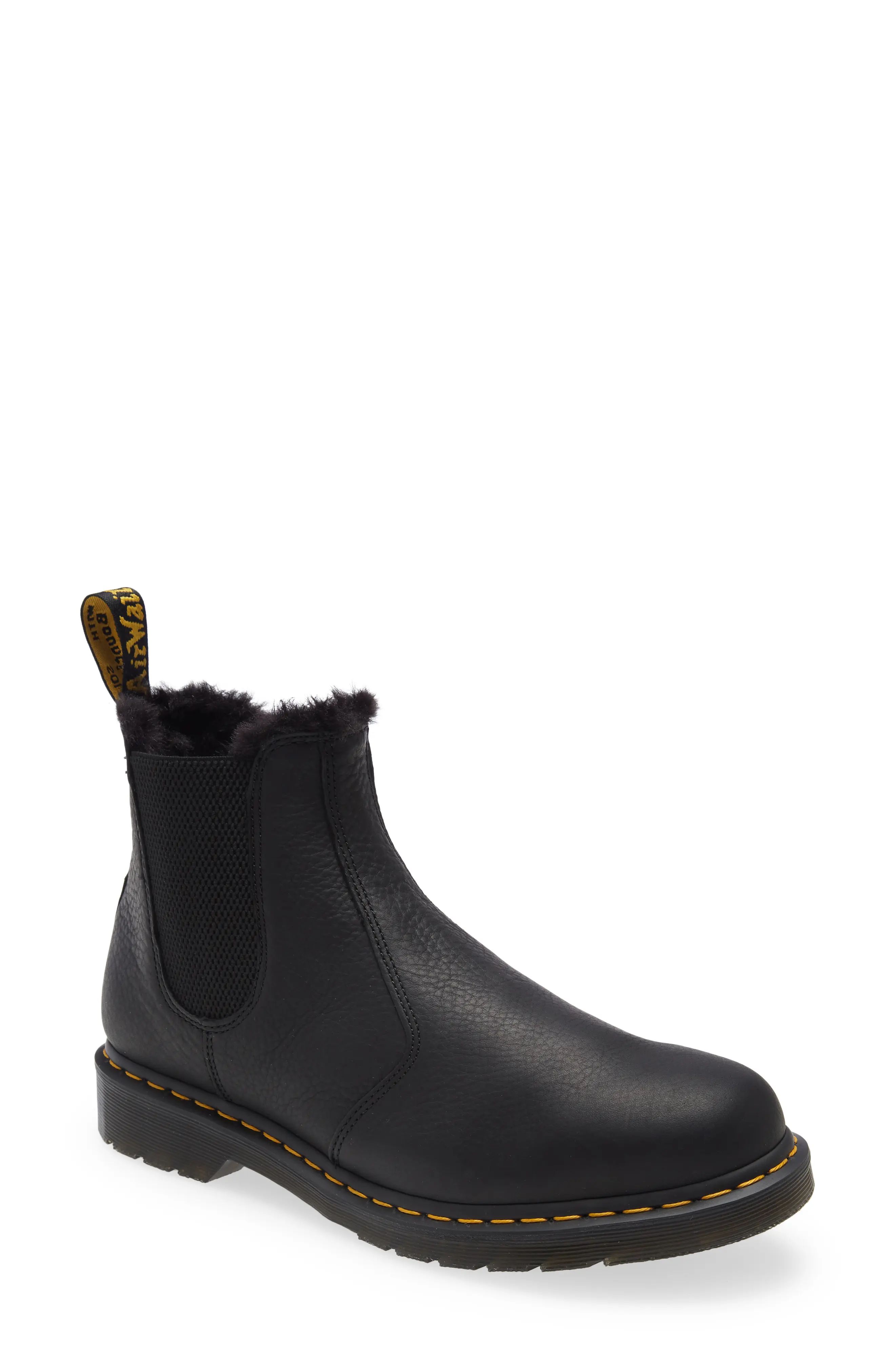 Dr. Martens 2976 Faux Fur Lined Ambassador Boot, Size 9Us in Black at Nordstrom | Nordstrom