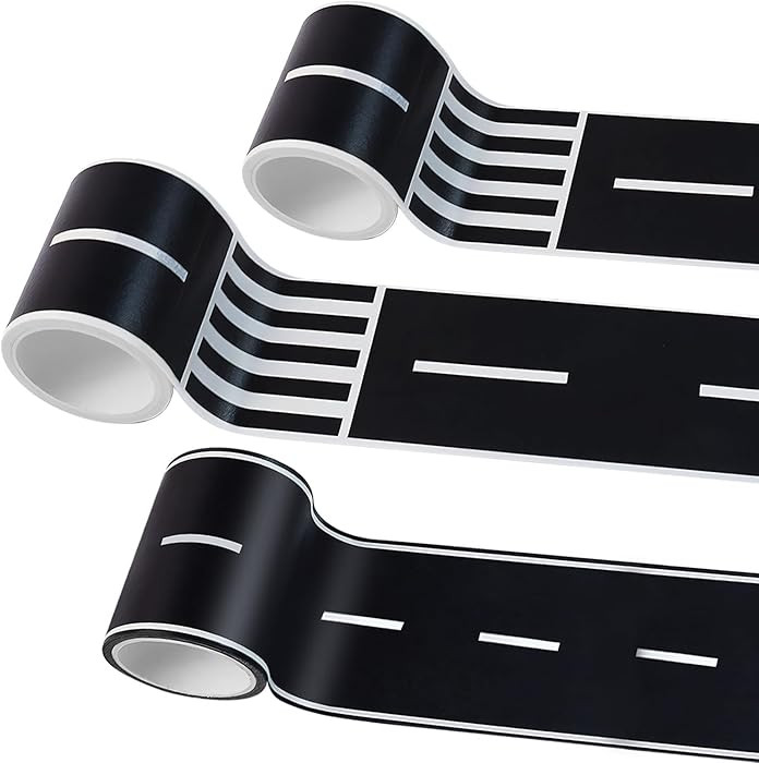 3 Rolls Roadway Tape, Race Cars Decorations for Kids Birthday Party, Easy to Stick and Tear, 2 In... | Amazon (US)