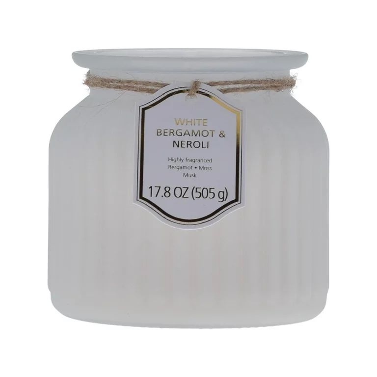 17.8 oz White Bergamot & Neroli Scented Ribbed Pagoda Jar - Walmart.com | Walmart (US)