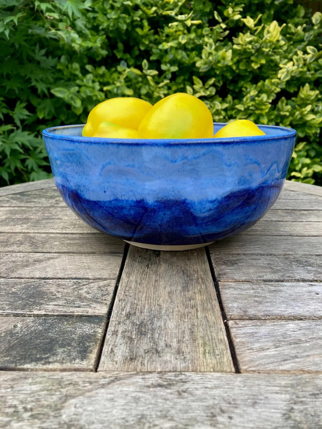 Large Handmade Bowl, Indigo Blue, Ceramic Fruit Bowl, Serving Dish, Salad Bowl, Wheel Thrown Pott... | Etsy (US)