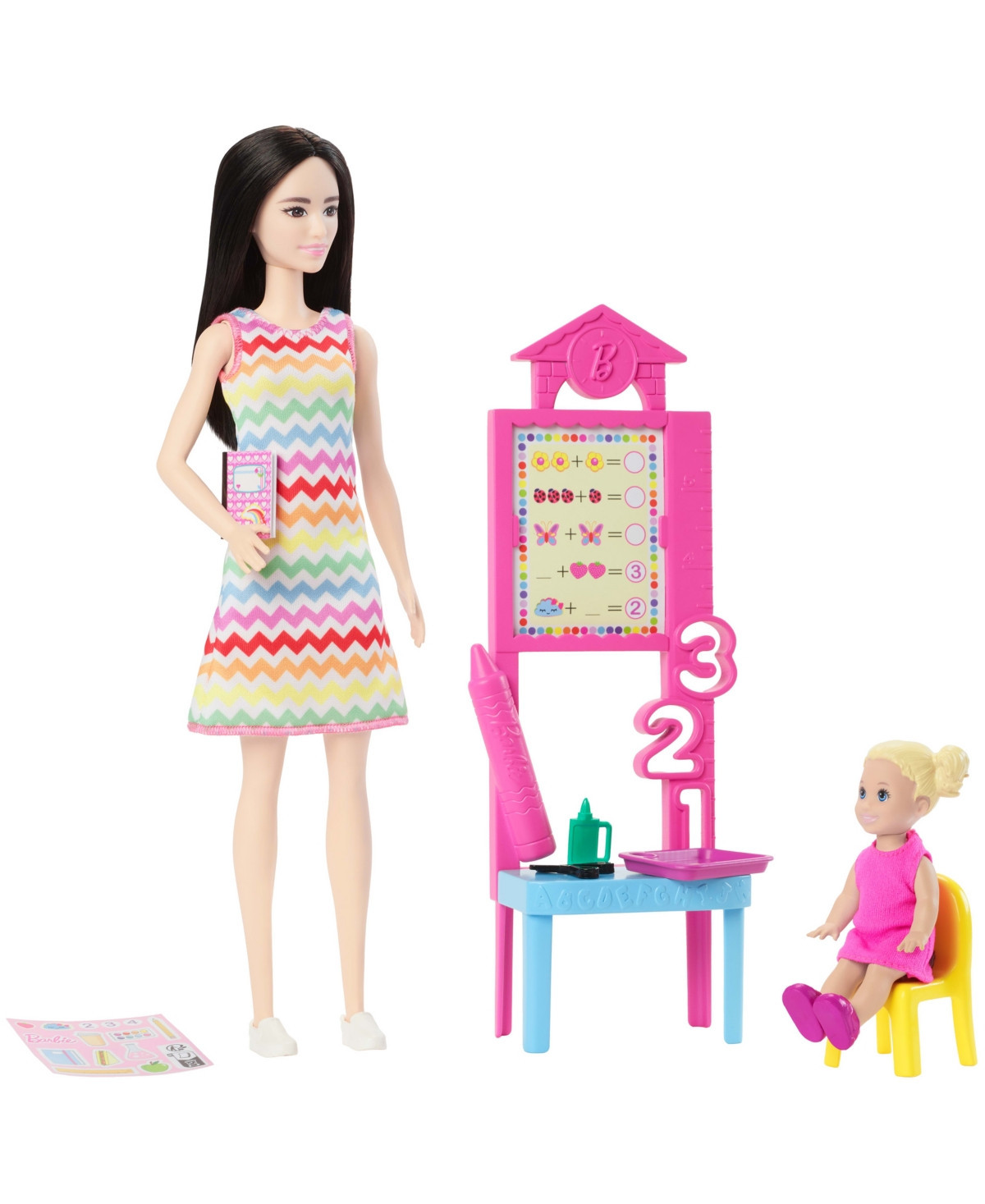 Barbie Teacher Doll with Blonde Fashion Doll, 1 Toddler Doll, & Teaching Accessories - Multi-Color | Macy's