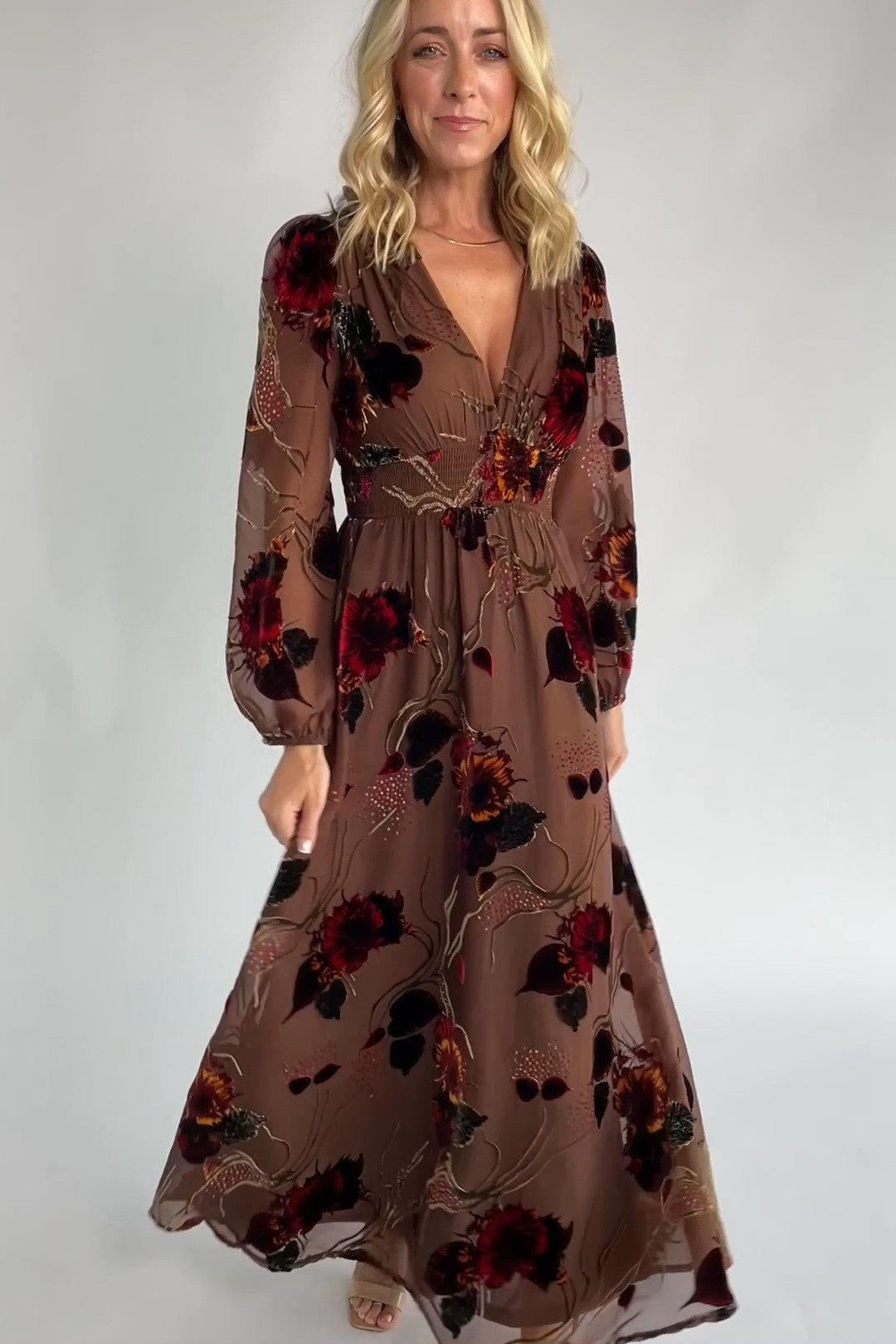This dress is literally made for those dreamy fall moments 🍂✨ Think golden hour photos, cozy family gatherings, and all the cute little fall plans on your calendar. The velvet burnout print with those rich jewel tones gives it such a luxe, elevated vibe that looks SO good in pics 🤎

The flowy sleeves and asymmetrical hem move so pretty—like every step just feels soft and effortless.

And the best part? It’s bump-friendly, so you can wear it now, later, and through every stage and still feel cute + comfy 💫

If you need one easy, throw-on-and-look-amazing fall dress… this is the one 🍁

#falldress #fallphotoshootoutfit #fallstyle #fallfashion #velvetdress #fallweddingguest #cozyfalllooks #autumnstyle #falloutfitideas #bumpfriendly #maternitystyle #fallfamilyphotos #fallaesthetic #ootd #fallvibes #casualstyle #effortlesslooks #fallgathering #sweaterweatherstyle #fallinspo #styleinspo #dressseason #velvetvibes #cozystyle #fallready 

 #LTKSeasonal #LTKSaleAlert #LTKBump