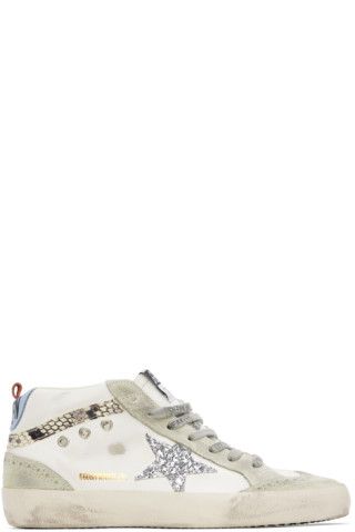Golden Goose - SSENSE Exclusive White & Gray Mid Star Sneakers | SSENSE