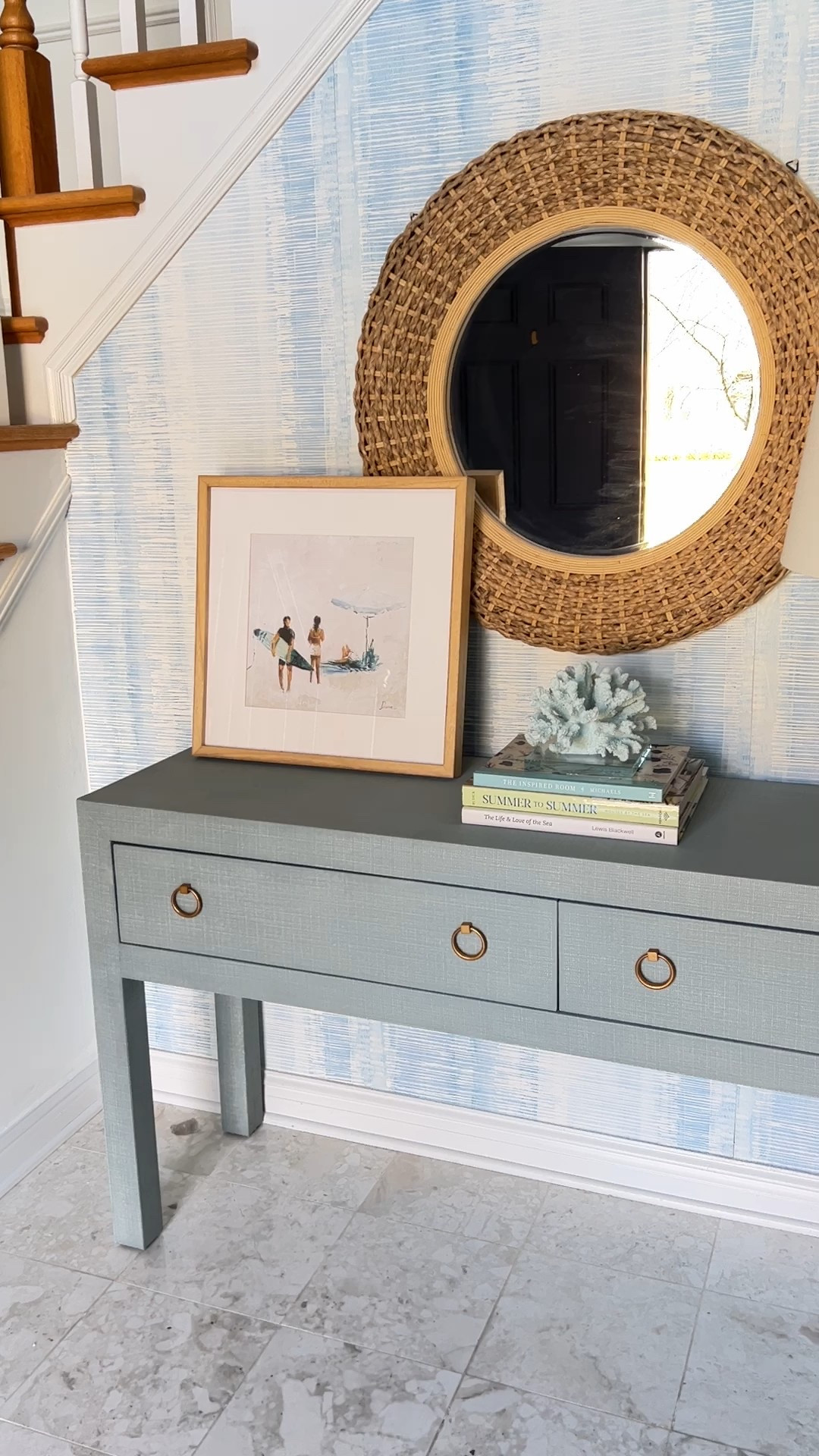 This blue linen foyer table from Serena & Lily brings coastal color and elevated style to your entryway. I love how the rich blue hue paired with crisp accents makes the space feel bright, welcoming, and designer-inspired. 



#LTKvlog #LTKHome #LTKOver40