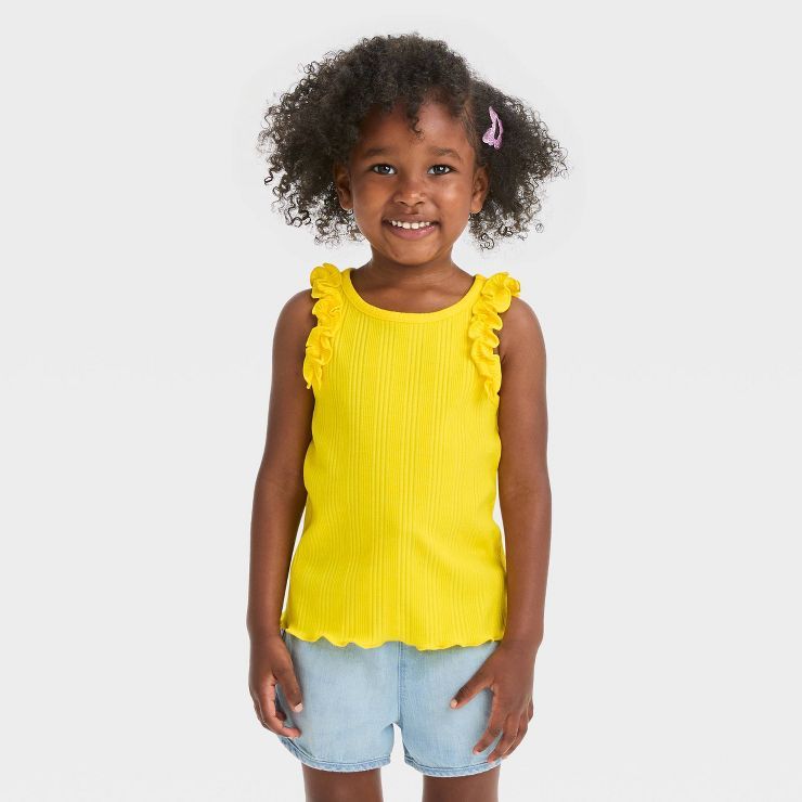 Toddler Girls' Ribbed Tank Top - Cat & Jack™ Yellow | Target