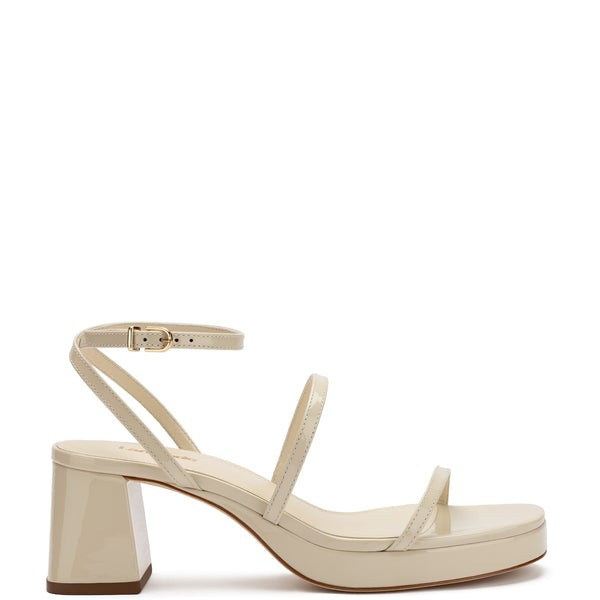 Gio Sandal In Ivory Patent Leather | Larroude