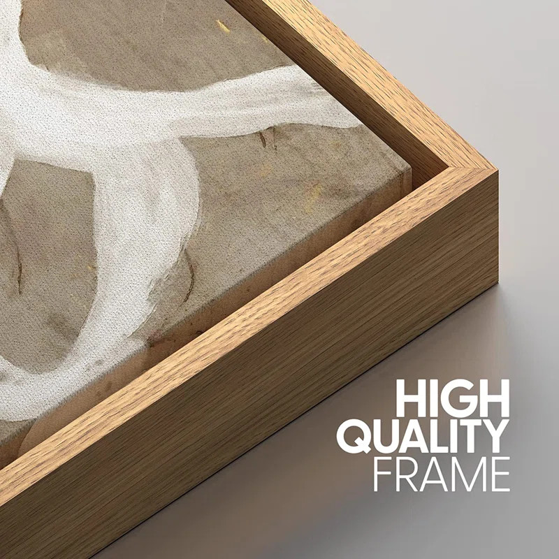 Pastel Tan Brown Green Neutral Modern ArtworkAbstract Picture Framed Canvas 3 Piece Print Wall Ar... | Wayfair North America