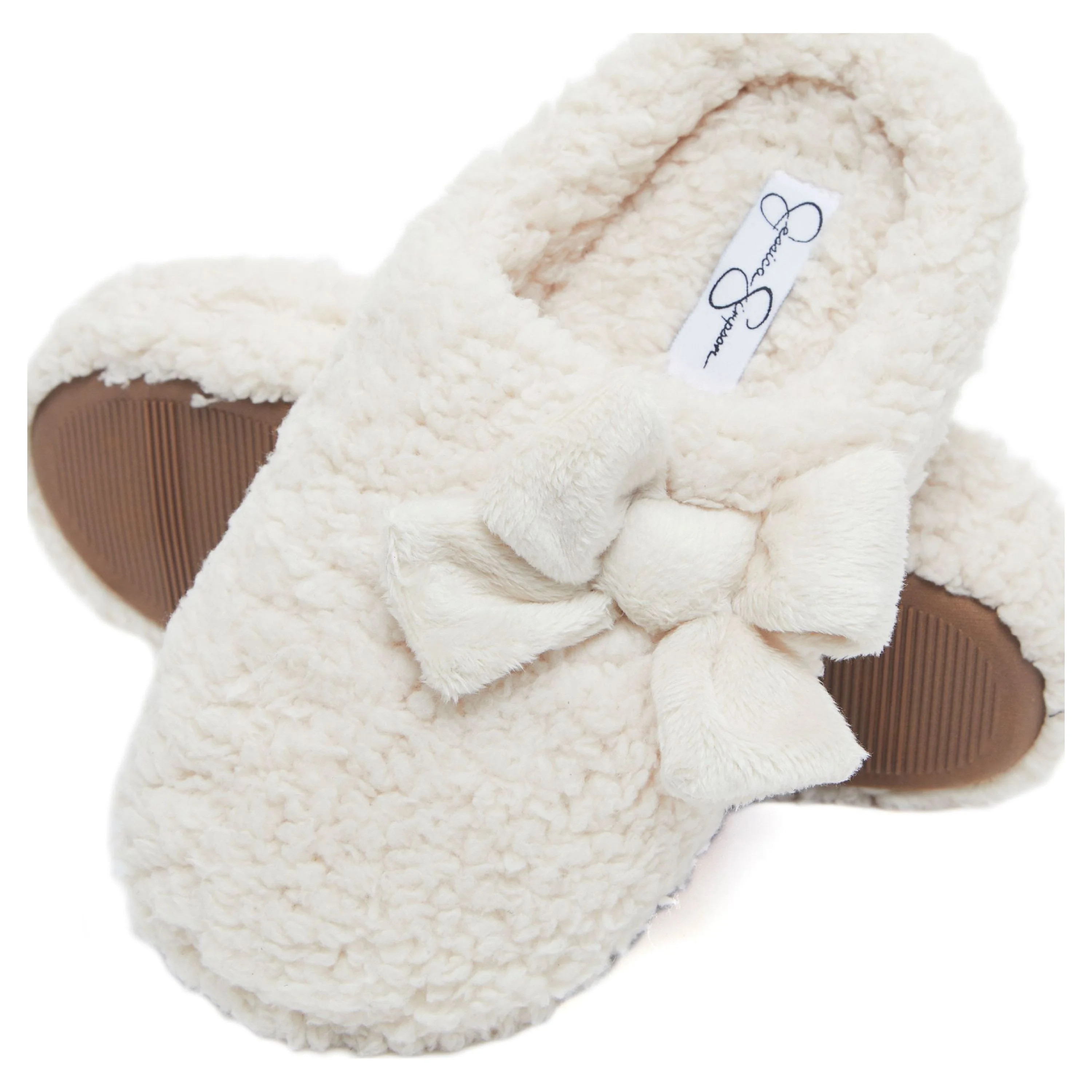 Jessica Simpson Womens Plush Marshmallow Slide On House Slipper Clog with Memory Foam | Walmart (US)