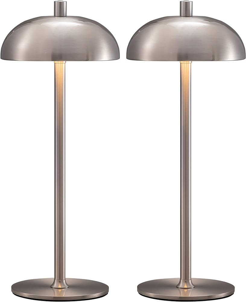 Cordless LED Table Lamp Set of 2, Modern Portable Desk Lamp, 3 Color Stepless Dimming Built-in Re... | Amazon (US)