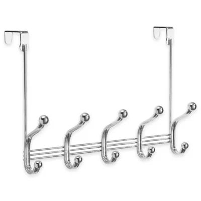 InterDesign® York Lyra Over-the-Door 5-Hook Rack in Chrome | Bed Bath & Beyond