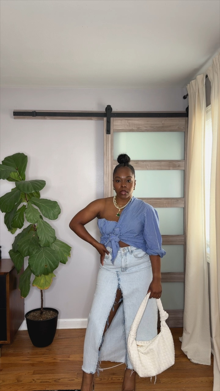 Gworl,let’s style this oversized blue and white striped button down. Easy peasy…. 

You can style your button down… 
1. As an asymmetrical blouse 
2. With a bubble skirt 
3. With track shorts 
4. As a skirt 

Pair it with a few staple pieces + a clothing hack or two and BOOM… you’re getting the most out of your garment. BTW, My button down was thrifted from the men’s section. Ladies I highly recommend trying that section for the BEST button downs. 😉

If this simple style tip helps you get the most out of your drobe’ like and save it. Of course follow Eatnbougie for more fashion inspo, building a a sustainable wardrobe, and tips on how to get the most of it. 

#LTKStyleTip