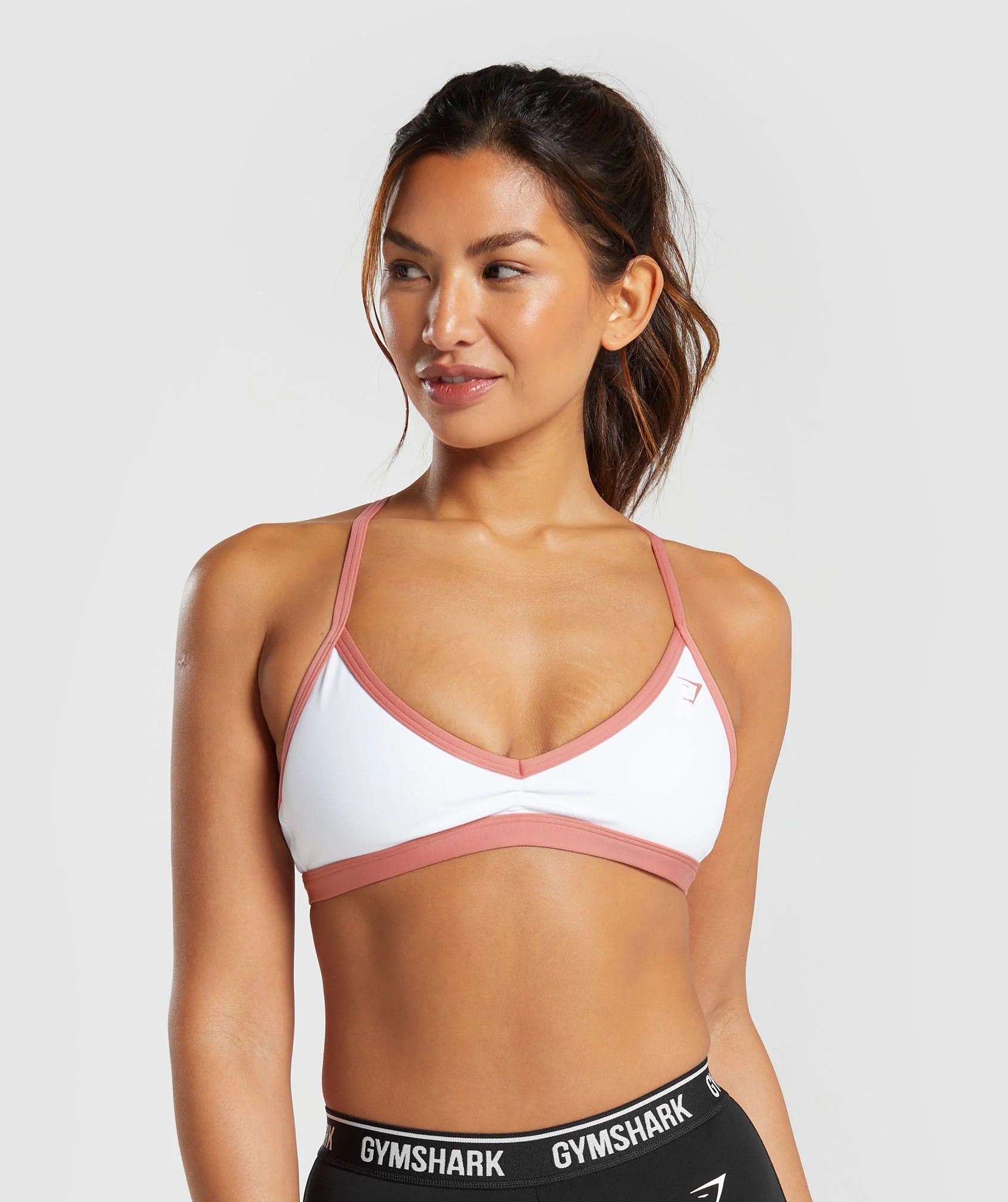 Gymshark Minimal Sports Bra - White/Classic Pink | Gymshark US