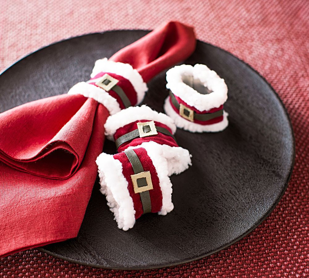 Santa's Belt Napkin Rings - Set of 4 | Pottery Barn (US)