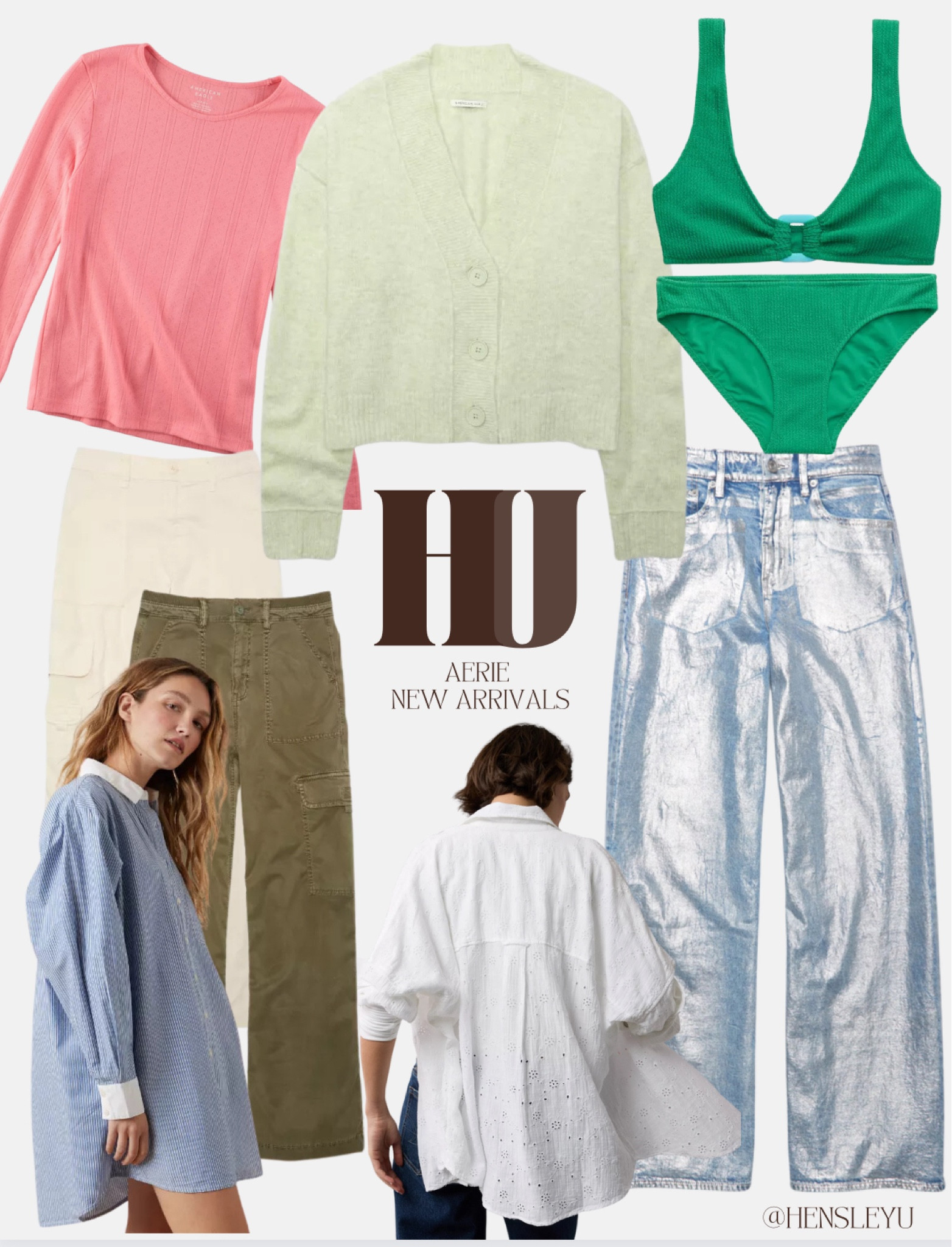 AERIE SALE!!! I’ve been eyeing these jeans for so long, I finally snagged them! I have the cargo pants shown here, and I’m obsessed! I got a 10 and they are very stretchy so if between sizes I would size down  

#LTKSpringSale #LTKsalealert