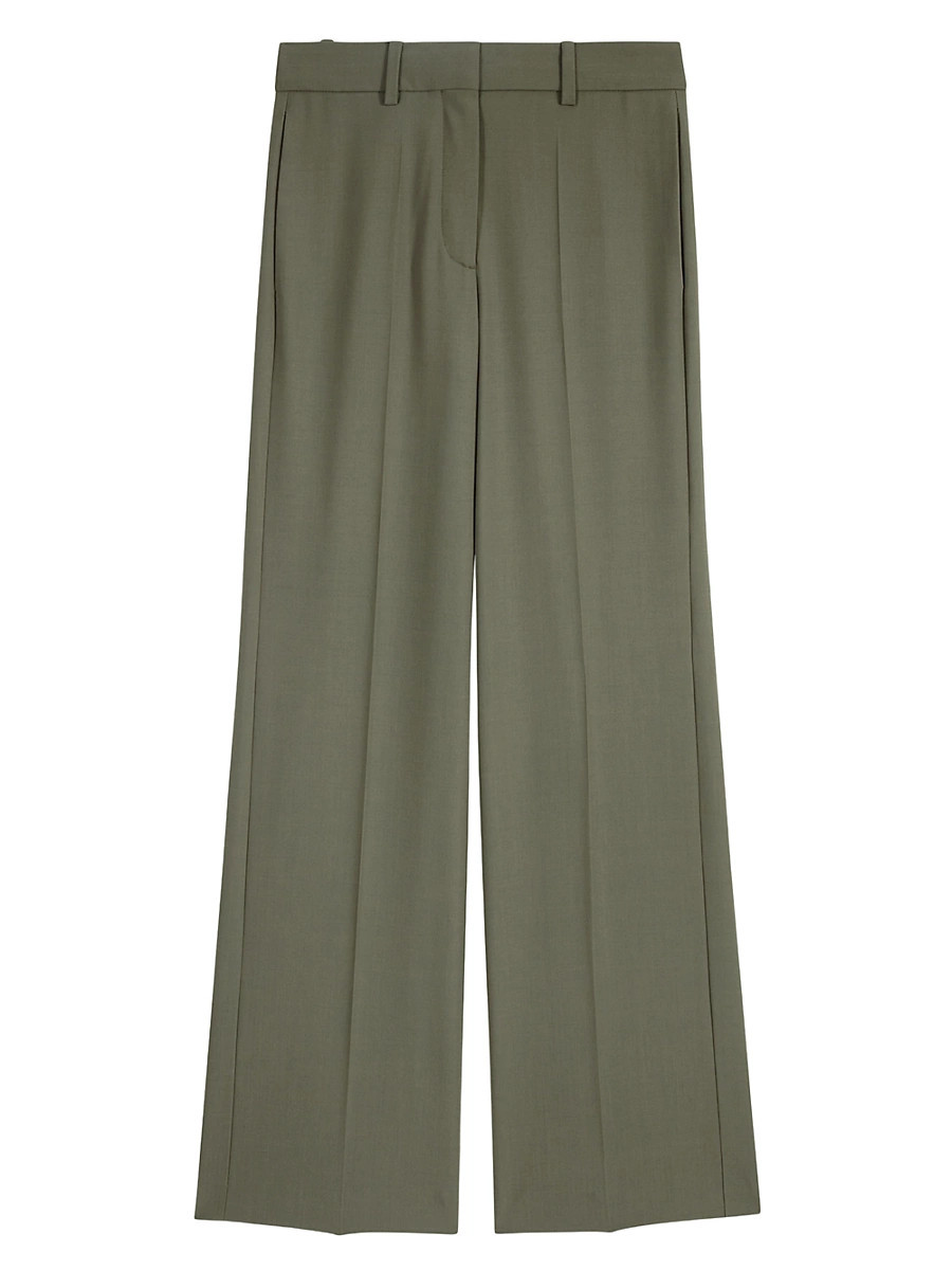 Women's Wide-Leg Suit Trousers - Khaki - Size 4 | Saks Fifth Avenue