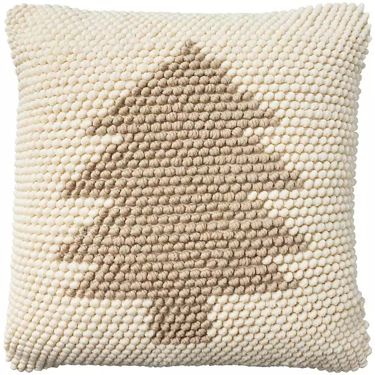 New! Tan Looped Christmas Tree Pillow | Kirkland's Home